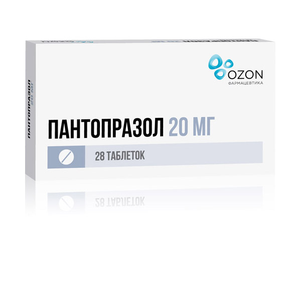 ПАНТОПРАЗОЛ ТАБ П/О 20МГ №28/ОЗОН/