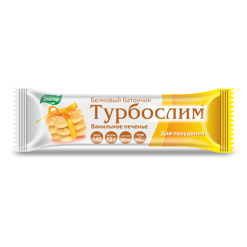ТУРБОСЛИМ БАТОНЧИК Д/ПОХУДЕНИЯ ВАНИЛЬНОЕ ПЕЧЕНЬЕ 50Г