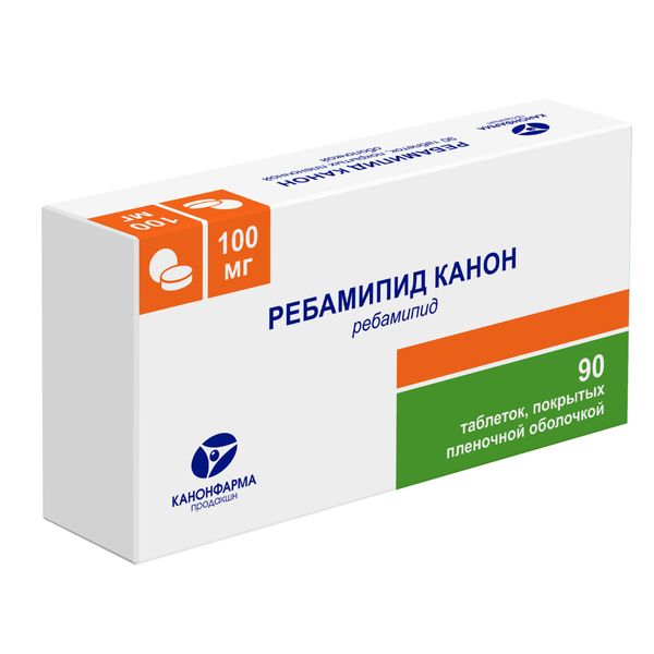 РЕБАМИПИД ТАБ П/О 100МГ №90/КАНОН/