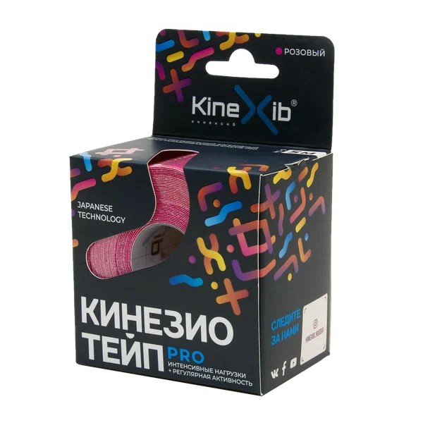 БИНТ КИНЕЗИО ТЕЙП КИНЕКСИБ ПРО БИНТ АДГЕЗИВНЫЙ 5МХ5СМ РОЗОВЫЙ