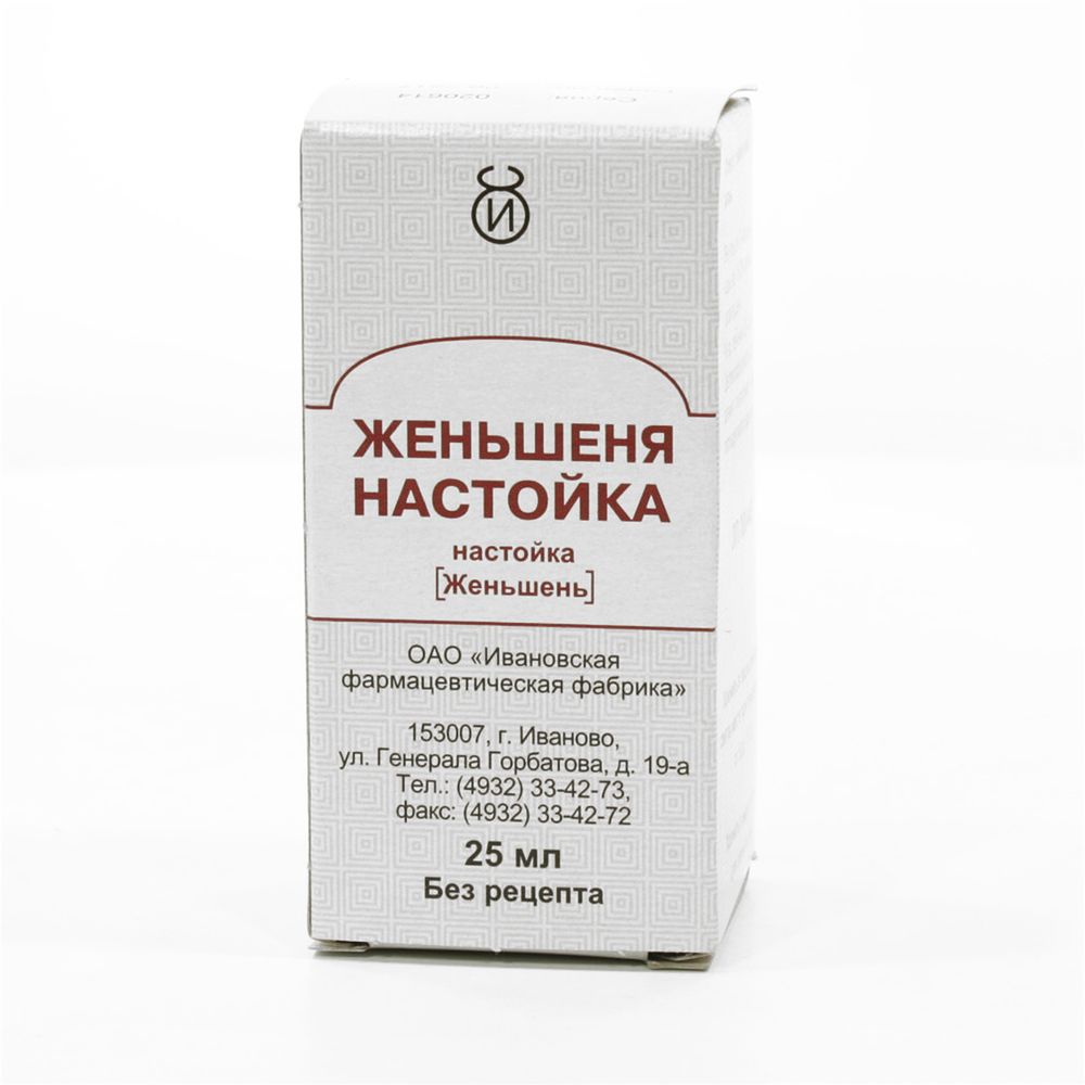 ЖЕНЬШЕНЯ НАСТОЙКА 25МЛ/ИВАНОВСКАЯ/