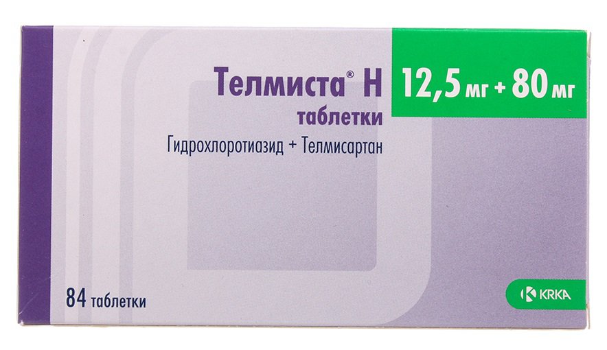ТЕЛМИСТА Н ТАБ 12,5МГ+80МГ №84