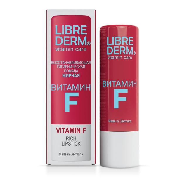 ЛИБРИДЕРМ ВИТАМИН Ф ПОМАДА ГИГИЕНИЧ ВОССТАНАВЛИВАЮЩАЯ ЖИРНАЯ 4Г