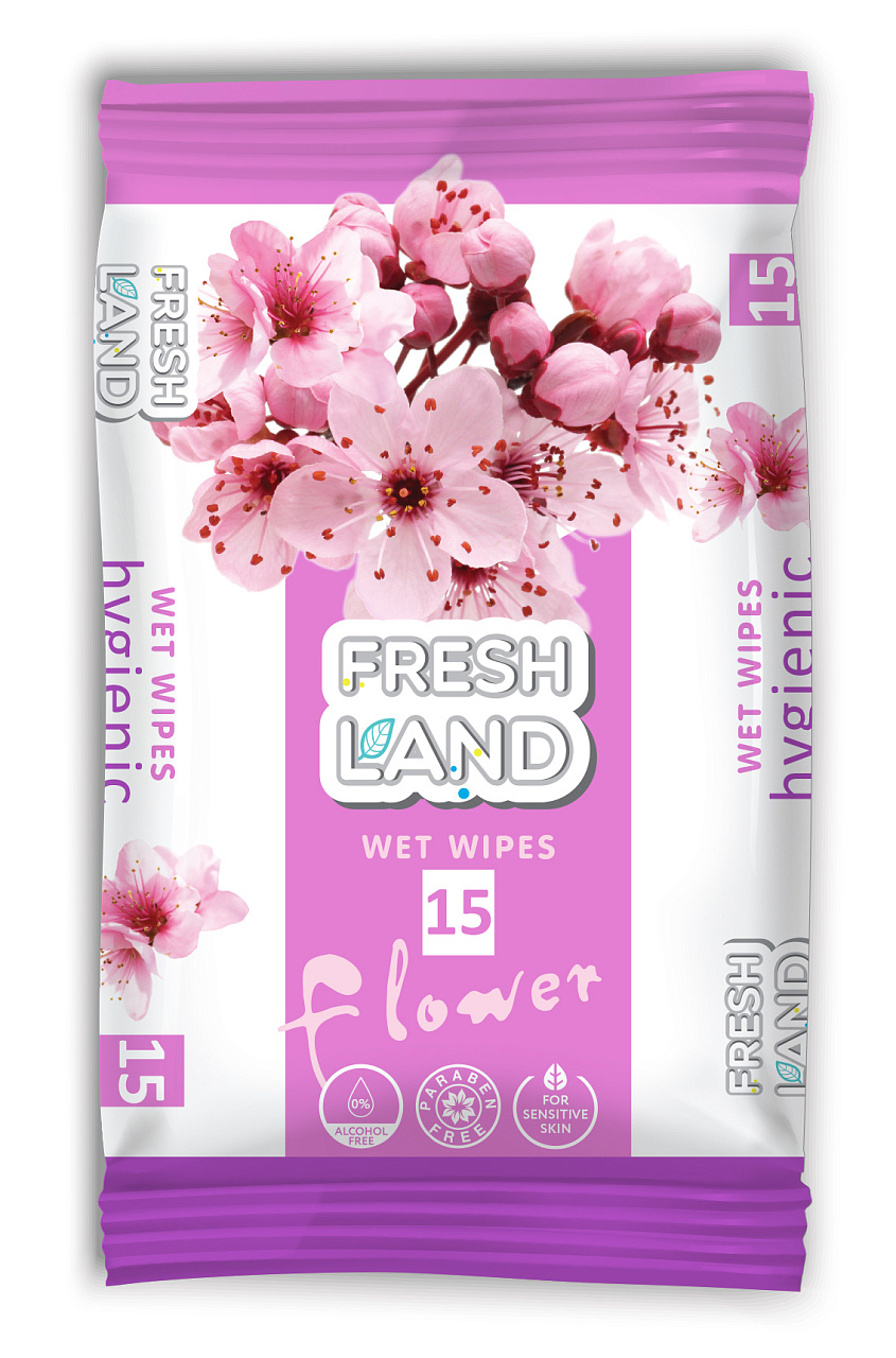ФРЕШЛЕНД САЛФЕТКИ ВЛАЖНЫЕ ЦВЕТОЧНЫЕ №15
