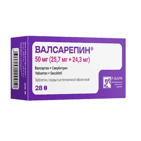 ВАЛСАРЕПИН ТАБ П/П/О 50МГ/25,7МГ+24,3МГ/ №28
