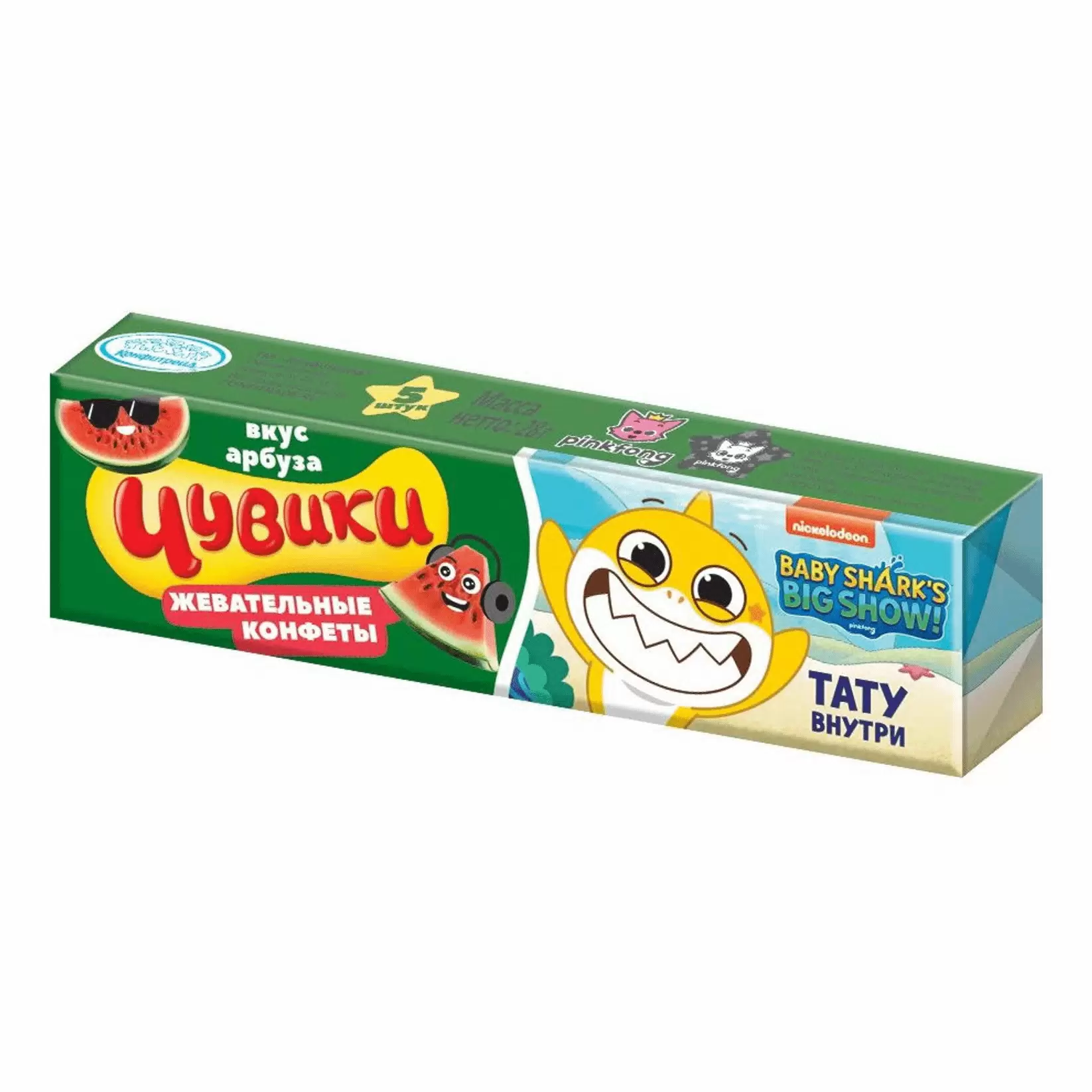 BABY SHARK ЖЕВАТЕЛЬНЫЕ КОНФЕТЫ В СТИКЕ С ТАТУ 25Г УТ49962
