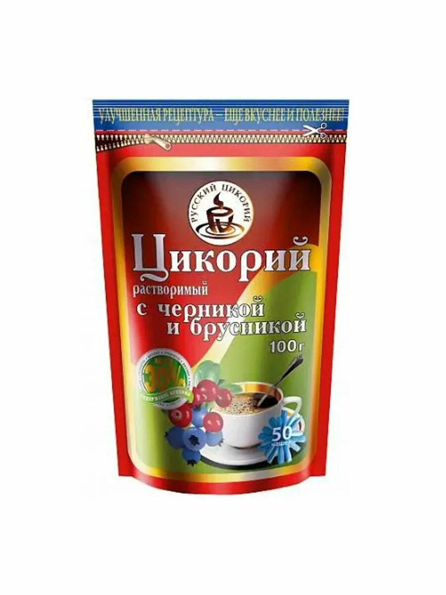 ЦИКОРИЙ РУССКИЙ ЦИКОРИЙ РАСТВ 100Г С ЧЕРНИКОЙ БРУСНИКОЙ