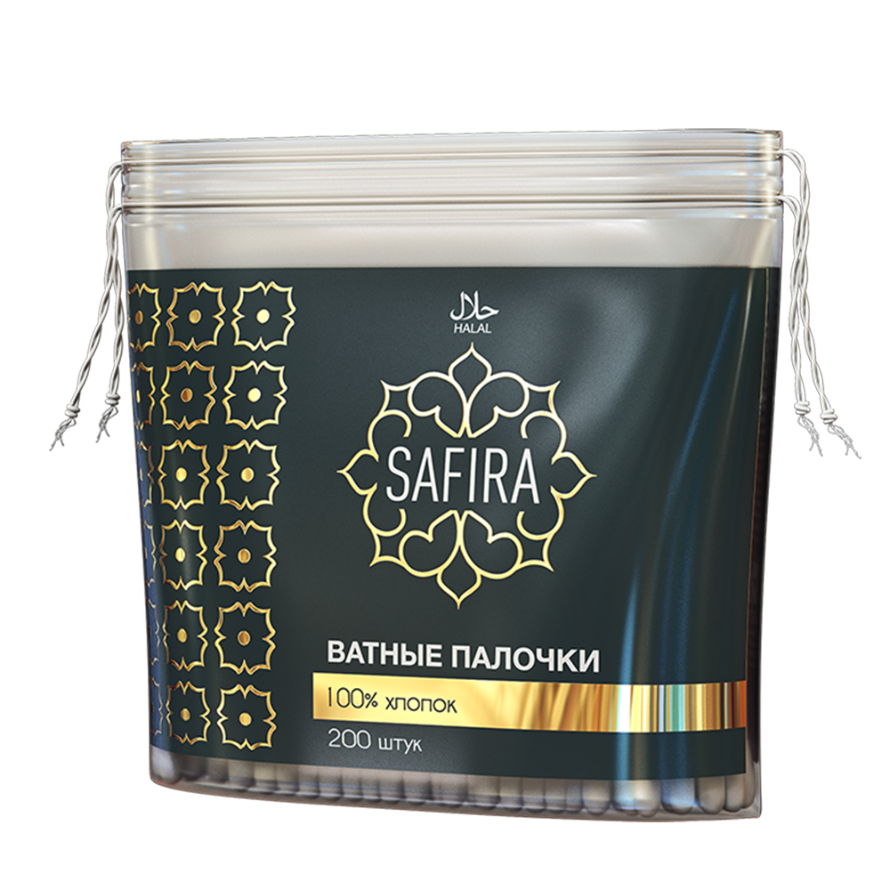 САФИРА ВАТНЫЕ ПАЛОЧКИ ХЛОПОК ПАКЕТ №200