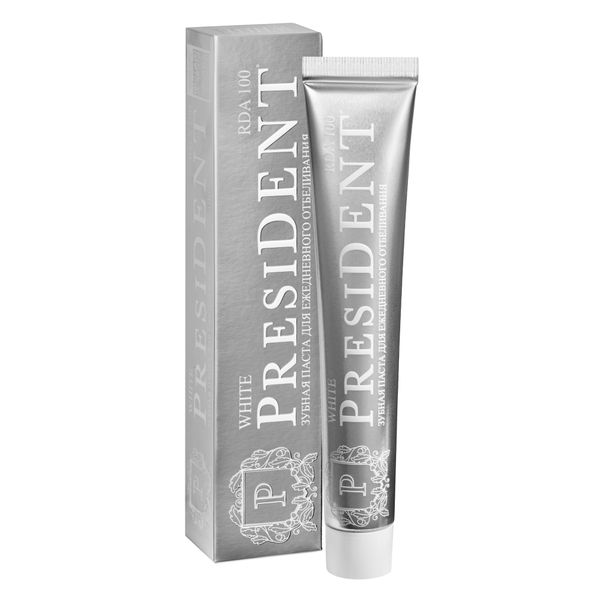 ПРЕЗИДЕНТ З/ПАСТА WHITE 100 RDA 75Г 019926/24