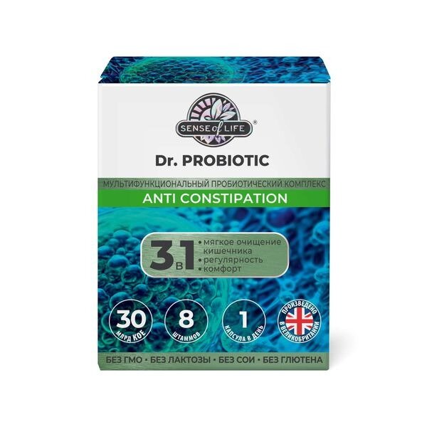 SOL DR.PROBIOTIC ОТ ЗАПОРА КАП 600МГ №30