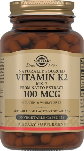 СОЛГАР НАТУРАЛЬНЫЙ ВИТАМИН К2 100МКГ МЕНАХИНОН 7 КАПС №50