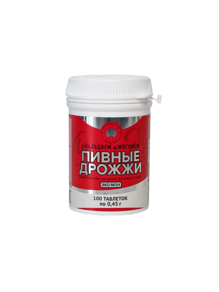 ПИВНЫЕ ДРОЖЖИ ЭКО-МОН С КАЛЬЦИЕМ МАГНИЕМ ТАБ №100