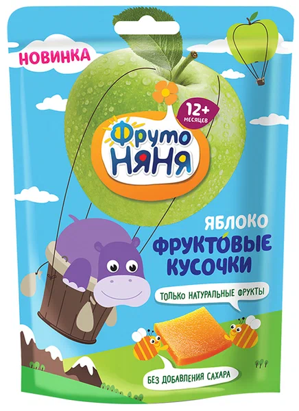 ФРУТОНЯНЯ ФРУКТОВЫЕ КУСОЧКИ ЯБЛОКО 12МЕС+ 53Г