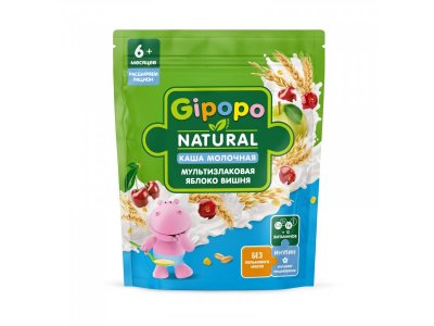 ГИПОПО КАШКА МУЛЬТИЗЛ МОЛ ЯБЛОКО/ВИШНЯ 6МЕС+170Г