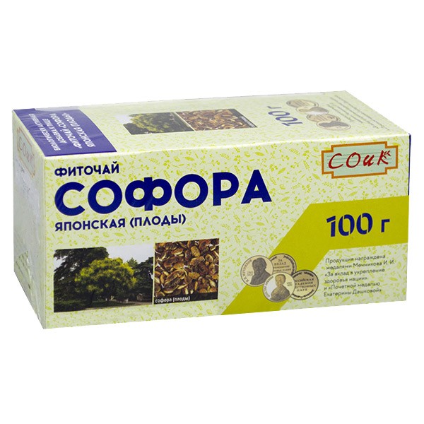 СОФОРЫ ЯПОНСКОЙ ПЛОДЫ 100Г