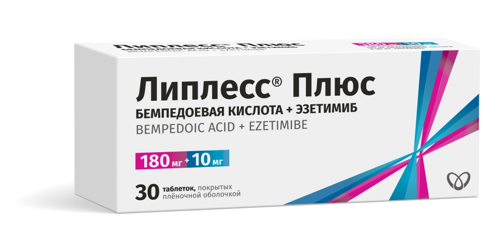ЛИПЛЕСС ПЛЮС ТАБ П/П/О 180МГ+10МГ №30