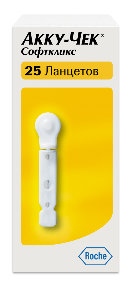АККУ-ЧЕК ЛАНЦЕТЫ СОФТКЛИКС №25