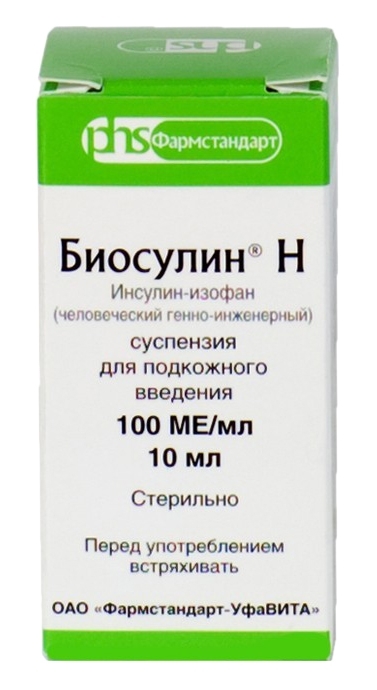 БИОСУЛИН Р СУСП П/К 100МЕ/МЛ ФЛ 10МЛ/ФАРМСТАНДАРТ/