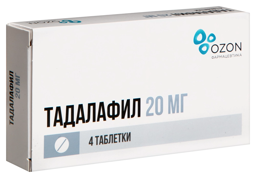 ТАДАЛАФИЛ ТАБ П/О 20МГ №4/ОЗОН/