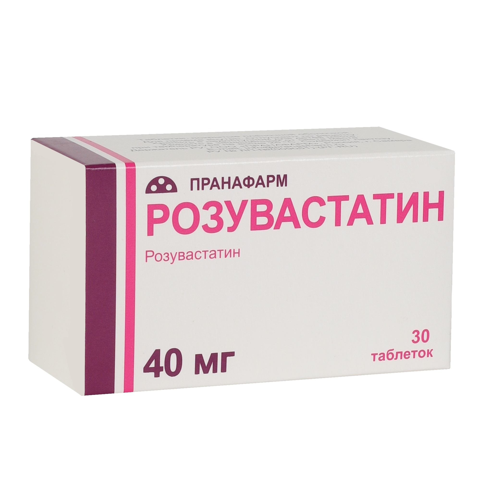 РОЗУВАСТАТИН ТАБ П/О 40МГ №30/ПРАНАФАРМ/