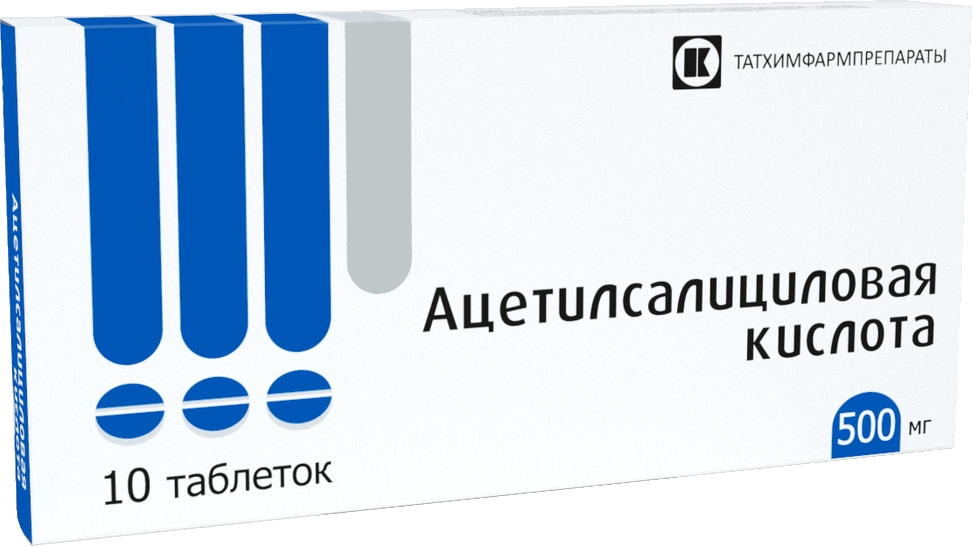 АЦЕТИЛСАЛИЦИЛОВАЯ КИСЛОТА ТАБ 500МГ №10/ТАТХИМФАРМ/