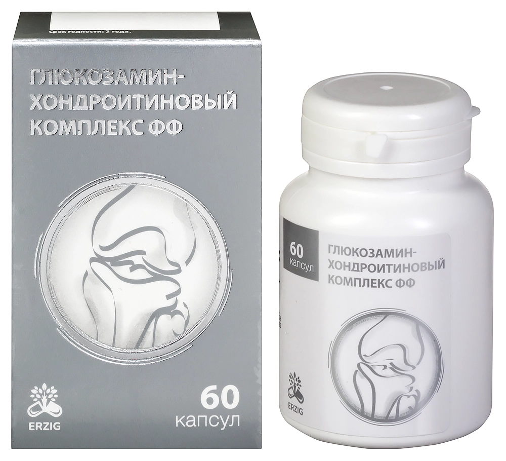 ГЛЮКОЗАМИН-ХОНДРОИТИНОВЫЙ КОМПЛЕКС КАПС МАССОЙ 400МГ №60