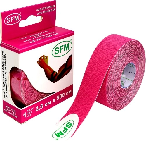 ЛЕНТА КИНЕЗИОЛ SFM-PLASTER НА ХЛОПК ОСНОВЕ В РУЛОНЕ 2,5Х500СМ N1/РОЗОВЫЙ/КИНЕЗИО ТЕЙП