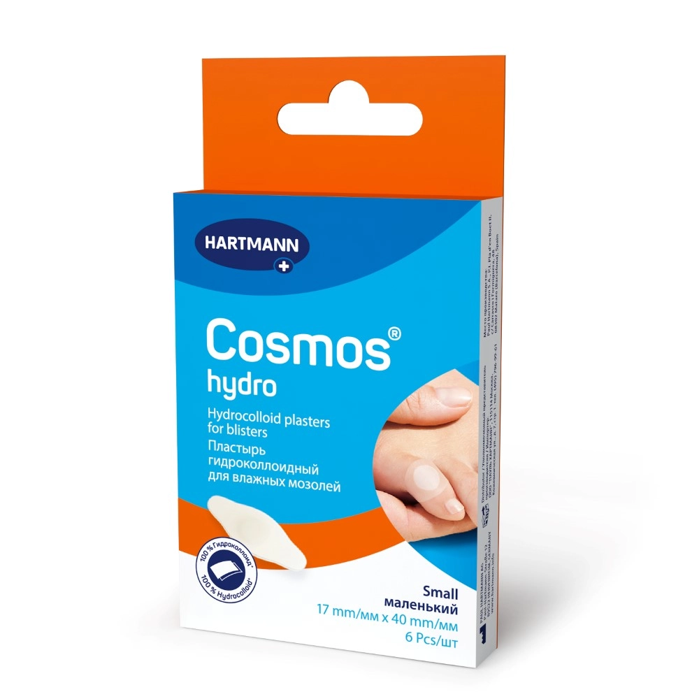 ХАРТМАНН ПЛАСТЫРЬ КОСМОС ГИДРО ДЛЯ ВЛАЖНЫХ МОЗОЛЕЙ ГИДРОКОЛЛ МАЛ 17ММХ40ММ №6