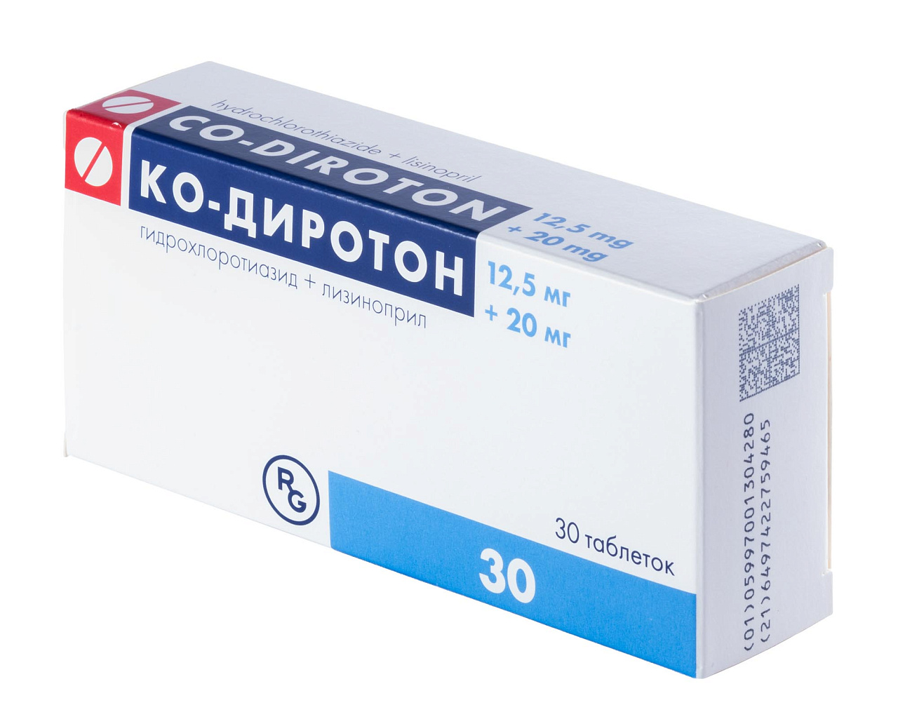 КО-ДИРОТОН ТАБ 20МГ+12,5МГ №30