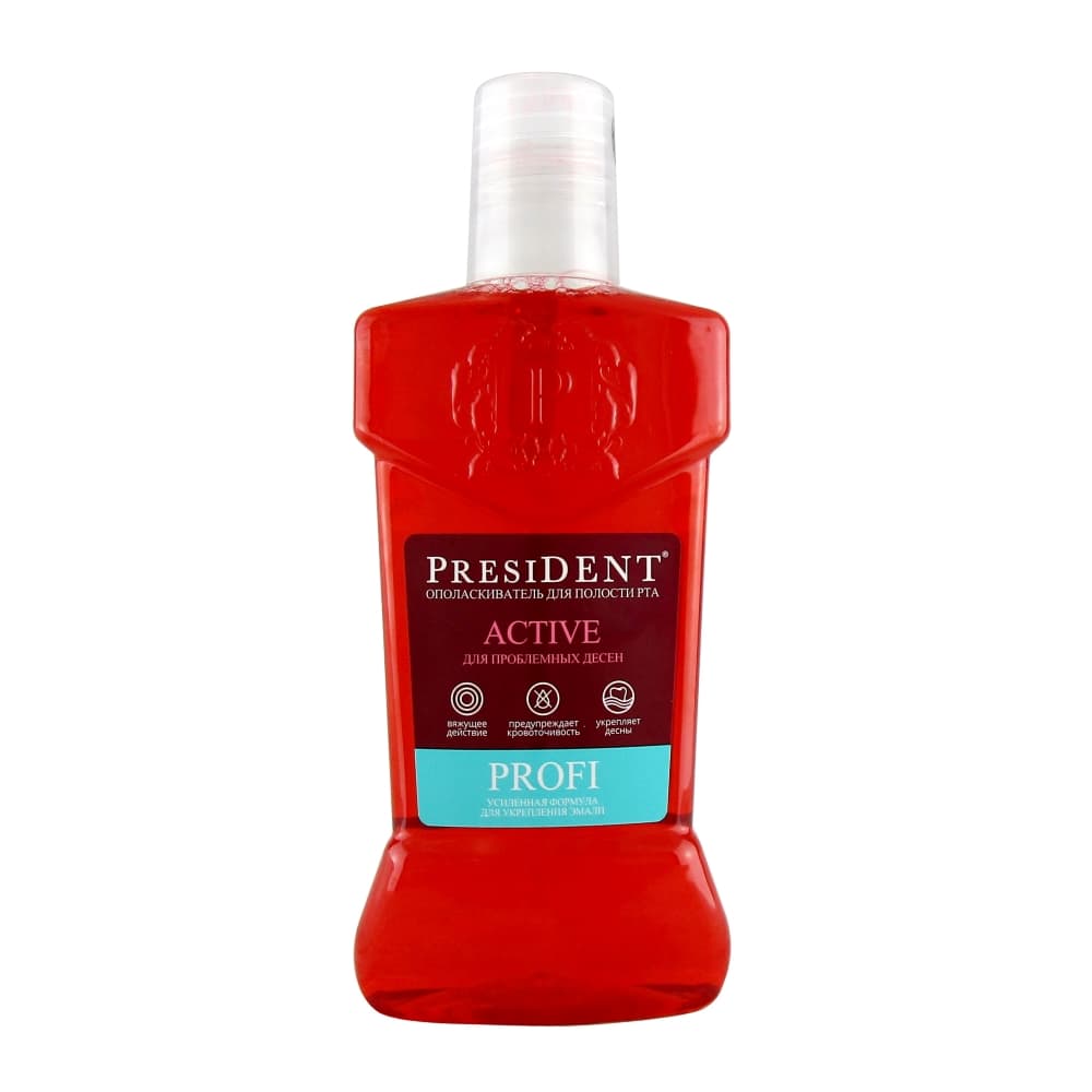ПРЕЗИДЕНТ ПРОФИ АКТИВ ОПОЛАСКИВАТЕЛЬ Д/ПОЛОСТИ РТА 250МЛ