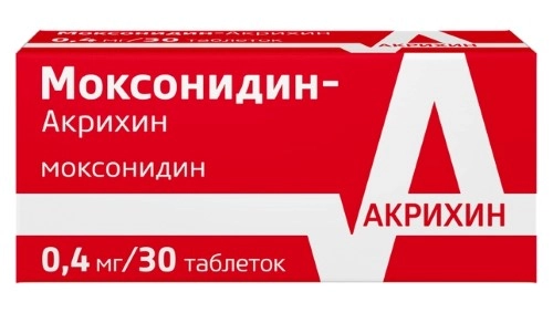 МОКСОНИДИН ТАБ П/О 0,4МГ №30/АКРИХИН/