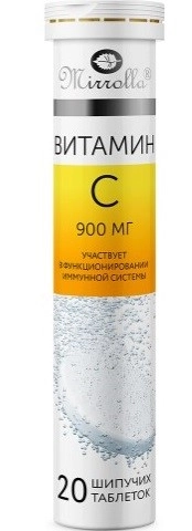 ВИТАМИН С 900 СО ВКУСОМ АПЕЛЬСИНА ТАБ ШИП №20/МИРРОЛЛА/
