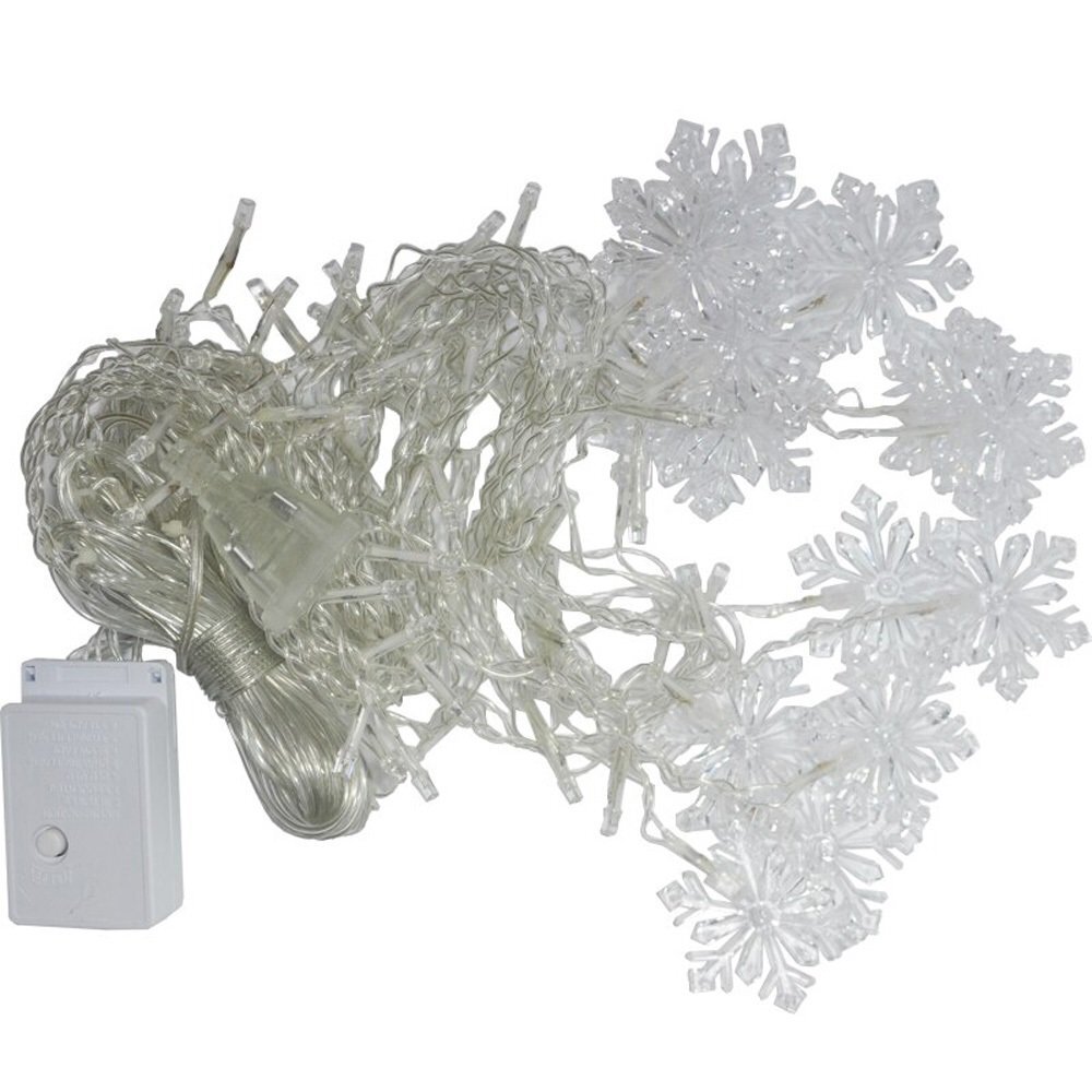 ИГРУШКА НГ ГИРЛ ЭЛ LED ЗАНАВ СНЕЖИНКИ РАЗНОЦВ 5ШТ 3М 683-41В