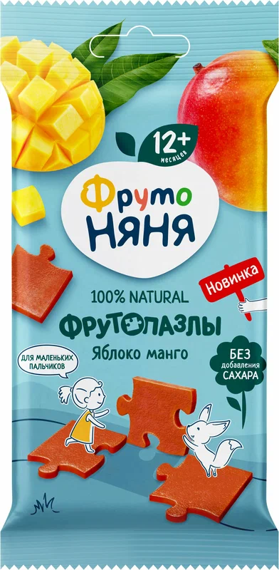 ФРУТОНЯНЯ КУСОЧКИ ЯБЛОКО/МАНГО ПАЗЛЫ 41000605 12МЕС+20Г