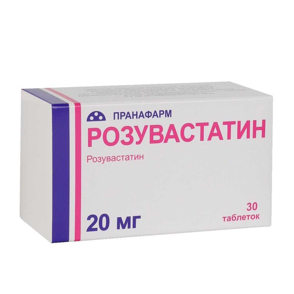 РОЗУВАСТАТИН ТАБ П/О 20МГ №30/ПРАНАФАРМ/