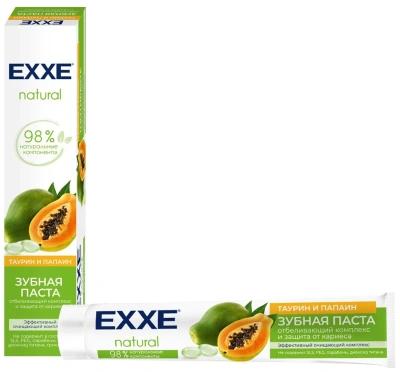 EXXE З/ПАСТА NATURAL ТАУРИН И ПАПАИН 75МЛ фото в интернет-аптеке Склад Лекарств