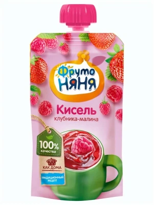 ФРУТОНЯНЯ КИСЕЛЬ КЛУБНИКА МАЛИНА 12МЕС+130МЛ фото в интернет-аптеке Склад Лекарств