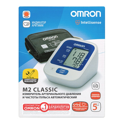 ОМРОН ТОНОМЕТР М2 CLASSIC АВТОМАТ УНИВЕР МАНЖЕТА БЕЗ АДАПТЕРА HEM-7122-LRU фото в интернет-аптеке Склад Лекарств