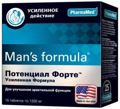 МЕН-С ФОРМУЛА ПОТЕНЦИАЛ ФОРТЕ УСИЛ ФОРМУЛА КАПС 1200МГ №15 фото в интернет-аптеке Склад Лекарств