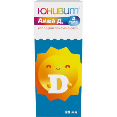 ЮНИВИТ АКВА Д3 КАПЛИ 15000МЕ 20МЛ фото в интернет-аптеке Склад Лекарств