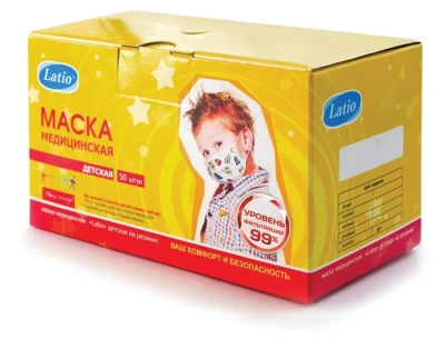 МАСКА МЕД ЛАТИО ДЕТСКАЯ С РИСУНКОМ №50/КИТ/ Д фото в интернет-аптеке Склад Лекарств