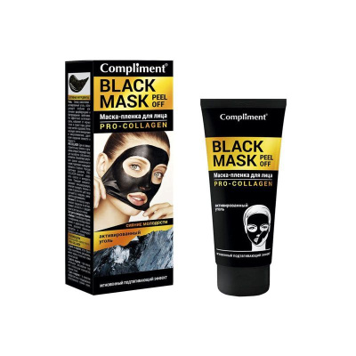 КОМПЛИМЕНТ BLACK MASK PRO-COLLAGEN МАСКА-ПЛЕНКА ДЛЯ ЛИЦА 80МЛ фото в интернет-аптеке Склад Лекарств