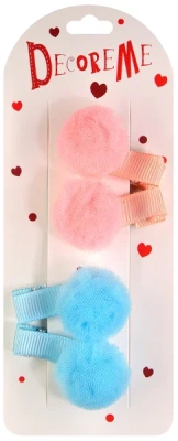 ЗАКОЛКА ДЛЯ ВОЛОС С ПОМПОНАМИ 3,5 СМ, 4 ШТ, МИКС 2-719/77 фото в интернет-аптеке Склад Лекарств