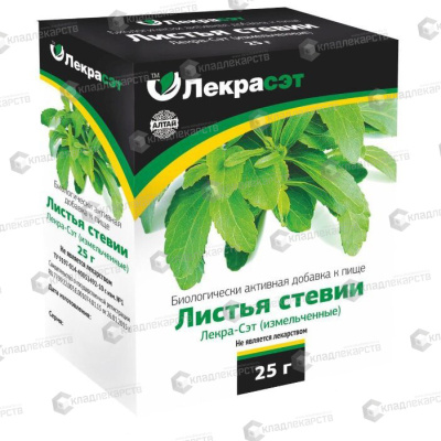 СТЕВИЯ ЛИСТЬЯ ЧАЙ 25Г/ЛЕКРА/ фото в интернет-аптеке Склад Лекарств