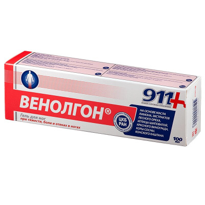 911 ГЕЛЬ ДЛЯ НОГ ВЕНОЛГОН 100МЛ/ТВИНС ТЭК/ фото в интернет-аптеке Склад Лекарств