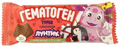 ГЕМАТОГЕН ЛУНТИК ТУРБО ДЕТСКИЙ С ИНУЛИНОМ 35Г фото в интернет-аптеке Склад Лекарств