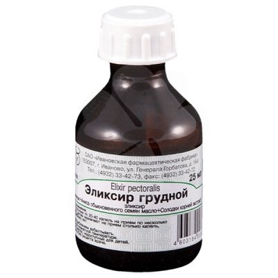 ГРУДНОЙ ЭЛИКСИР ФЛ 25МЛ/ИВАНОВСКАЯ/ фото в интернет-аптеке Склад Лекарств