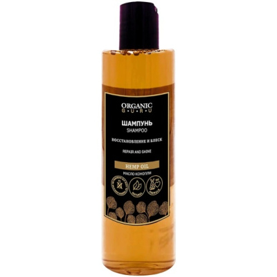 ОРГАНИК ГУРУ МАСЛО КОНОПЛИ ШАМПУНЬ 250МЛ ВОССТАНОВЛЕНИЕ фото в интернет-аптеке Склад Лекарств
