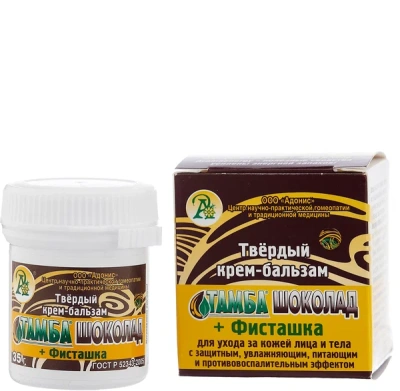 АДОНИС ТАМБА ТВЕРДЫЙ КРЕМ-БАЛЬЗАМ ШОКОЛАД+ФИСТАШКА 35Г фото в интернет-аптеке Склад Лекарств