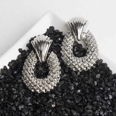 СЕРЬГИ МЕТАЛЛ АРИЭЛЬ ЧЕШУЙКА ЦВЕТ СЕРЕБРО фото в интернет-аптеке Склад Лекарств